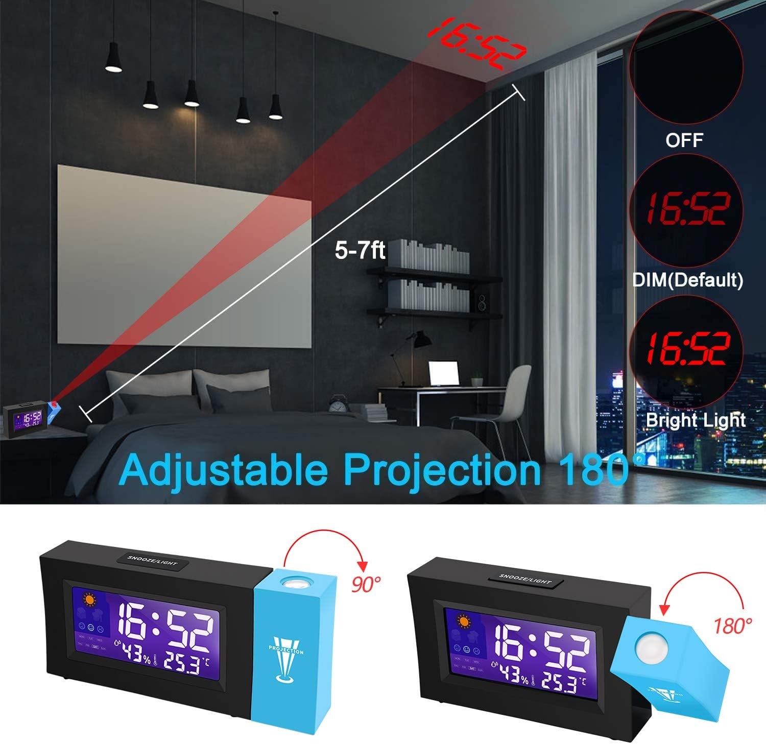 Miniatura 2 de Reloj Despertador Digital Proyector Hora